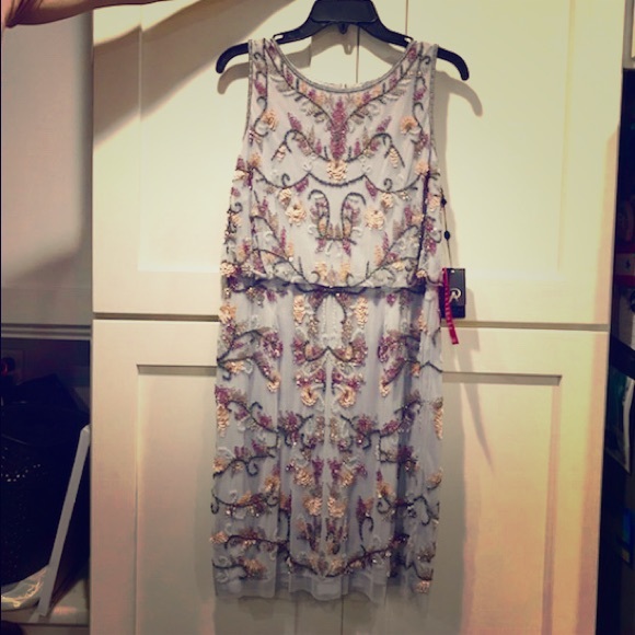 NWT!! Adrianna Papell beaded dress- STUNNING - Picture 3 of 8